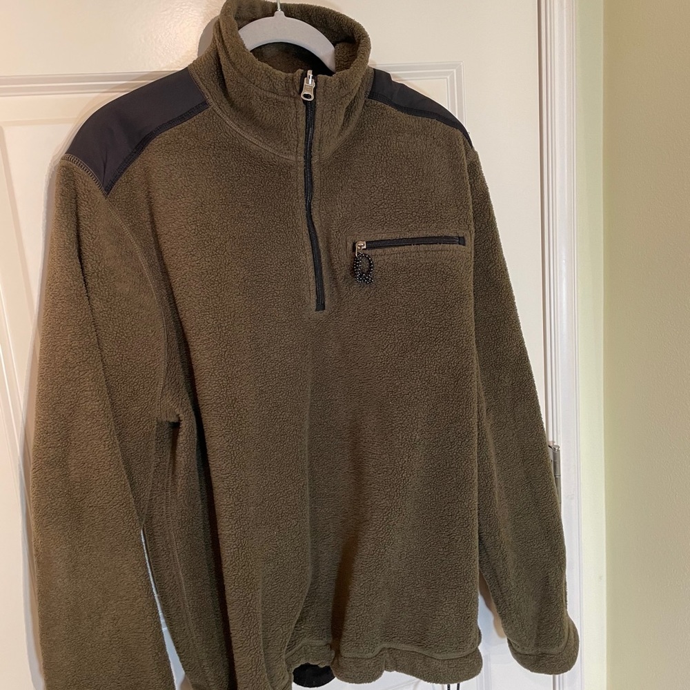 J.Crew 1/2 Zip Olive Green & Black Pullover